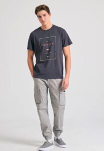 FUNKY BUDDHA ΑΝΔΡΙΚΉ ΜΠΛΟΎΖΑ ΚΟΝΤΌ ΜΑΝΊΚΙ ΜΕ ΤΎΠΩΜΑ | ANTHRACITE