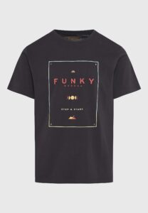 FUNKY BUDDHA ΑΝΔΡΙΚΉ ΜΠΛΟΎΖΑ ΚΟΝΤΌ ΜΑΝΊΚΙ ΜΕ ΤΎΠΩΜΑ | ANTHRACITE