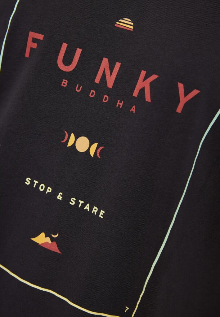 FUNKY BUDDHA ΑΝΔΡΙΚΉ ΜΠΛΟΎΖΑ ΚΟΝΤΌ ΜΑΝΊΚΙ ΜΕ ΤΎΠΩΜΑ | ANTHRACITE