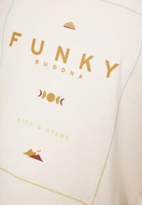 FUNKY BUDDHA ΑΝΔΡΙΚΉ ΜΠΛΟΎΖΑ ΚΟΝΤΌ ΜΑΝΊΚΙ ΜΕ ΤΎΠΩΜΑ | OFF WHITE