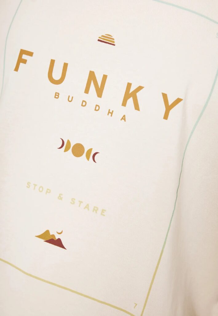 FUNKY BUDDHA ΑΝΔΡΙΚΉ ΜΠΛΟΎΖΑ ΚΟΝΤΌ ΜΑΝΊΚΙ ΜΕ ΤΎΠΩΜΑ | OFF WHITE