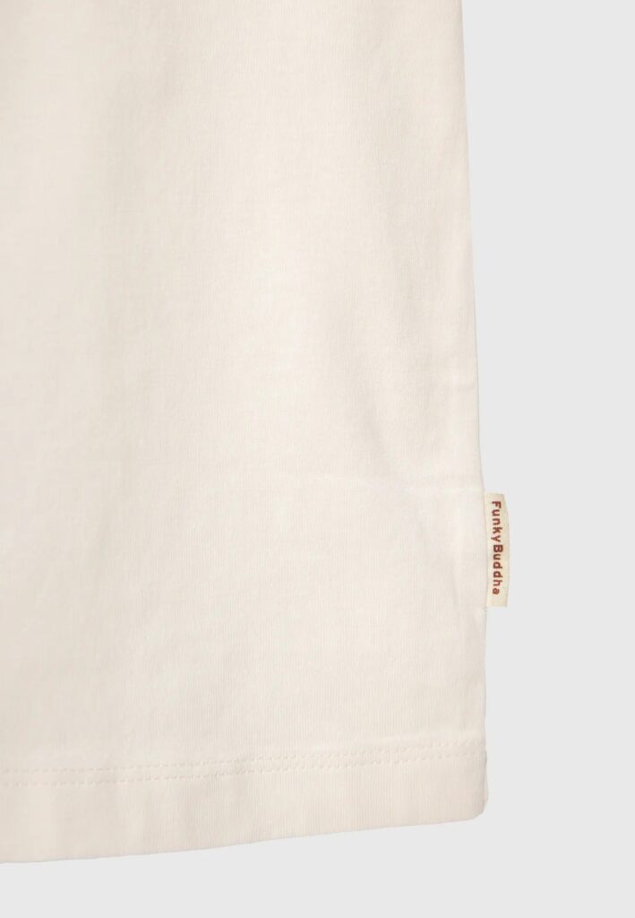 FUNKY BUDDHA ΑΝΔΡΙΚΉ ΜΠΛΟΎΖΑ ΚΟΝΤΌ ΜΑΝΊΚΙ ΜΕ ΤΎΠΩΜΑ | OFF WHITE