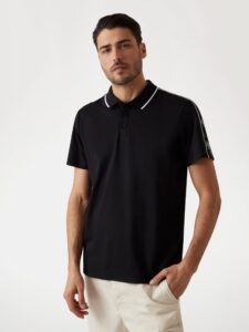 GUESS SS GUESS QUATTRO G TAPE POLO ΜΠΛΟΥΖΑ ΑΝΔΡΙΚΟ | BLACK