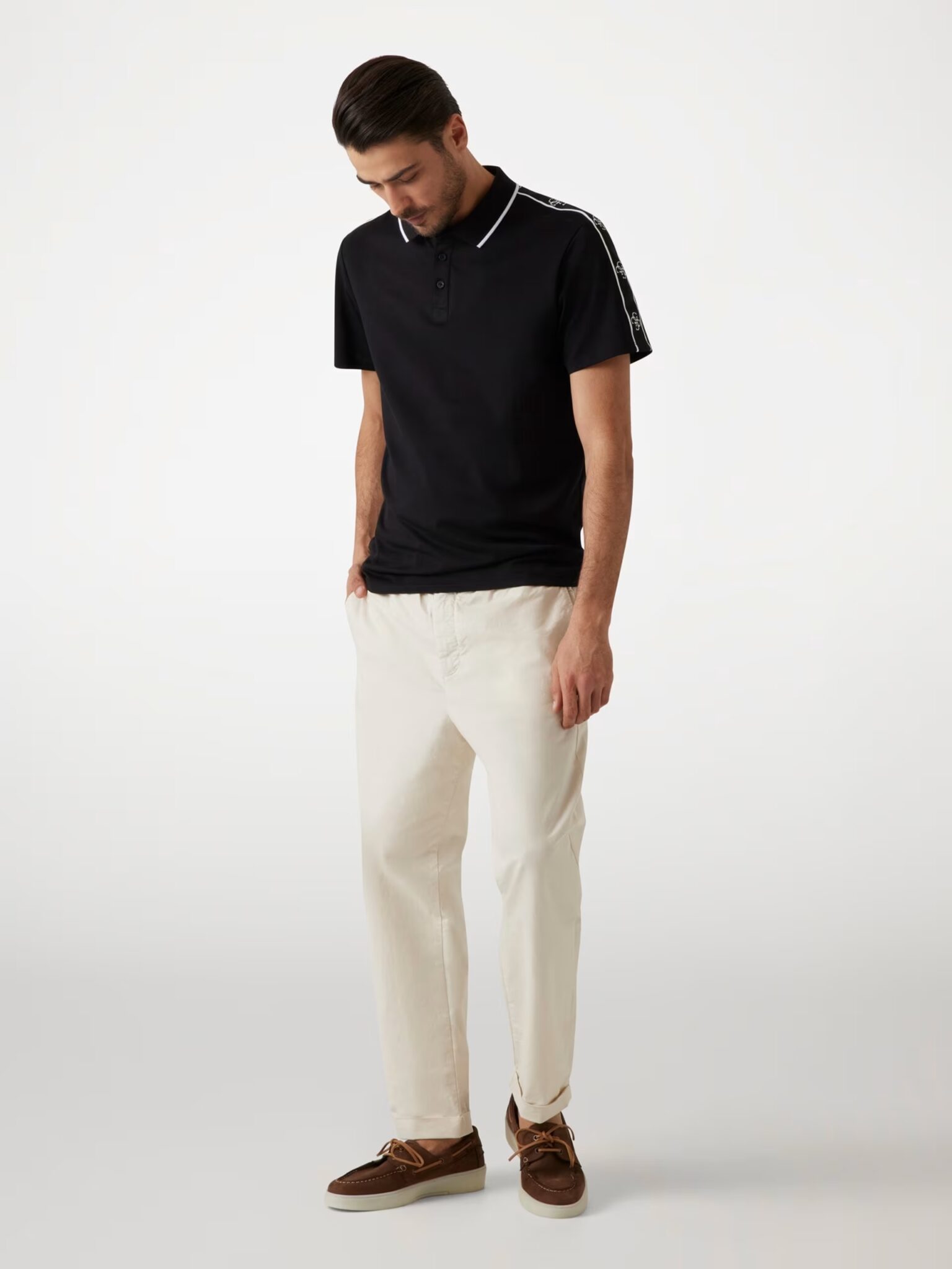 GUESS SS GUESS QUATTRO G TAPE POLO ΜΠΛΟΥΖΑ ΑΝΔΡΙΚΟ | WHITE