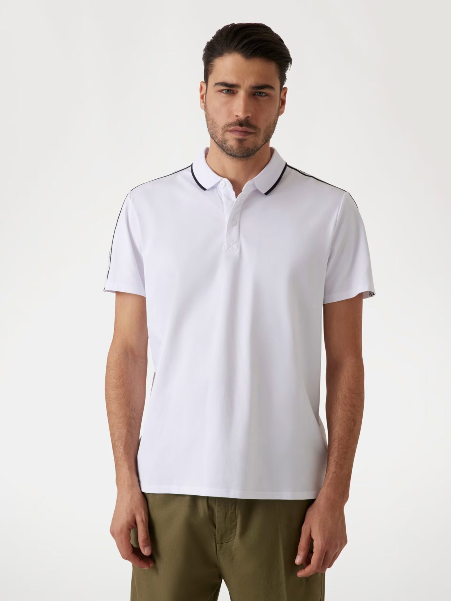 GUESS SS GUESS QUATTRO G TAPE POLO ΜΠΛΟΥΖΑ ΑΝΔΡΙΚΟ | WHITE