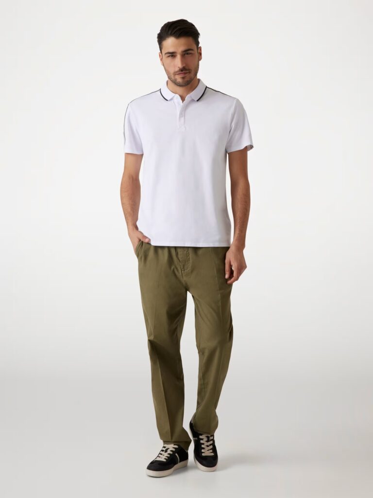 GUESS SS GUESS QUATTRO G TAPE POLO ΜΠΛΟΥΖΑ ΑΝΔΡΙΚΟ | WHITE