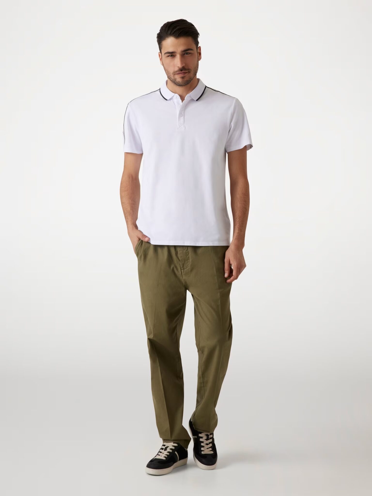 GUESS SS GUESS QUATTRO G TAPE POLO ΜΠΛΟΥΖΑ ΑΝΔΡΙΚΟ | WHITE