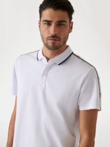 GUESS SS GUESS QUATTRO G TAPE POLO ΜΠΛΟΥΖΑ ΑΝΔΡΙΚΟ | WHITE