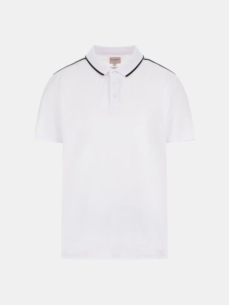 GUESS SS GUESS QUATTRO G TAPE POLO ΜΠΛΟΥΖΑ ΑΝΔΡΙΚΟ | WHITE