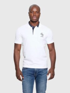 GUESS LYLE SS POLO ΠΛΕΚΤΟ ΑΝΔΡΙΚΟ | WHITE