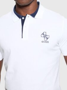 GUESS LYLE SS POLO ΠΛΕΚΤΟ ΑΝΔΡΙΚΟ | WHITE