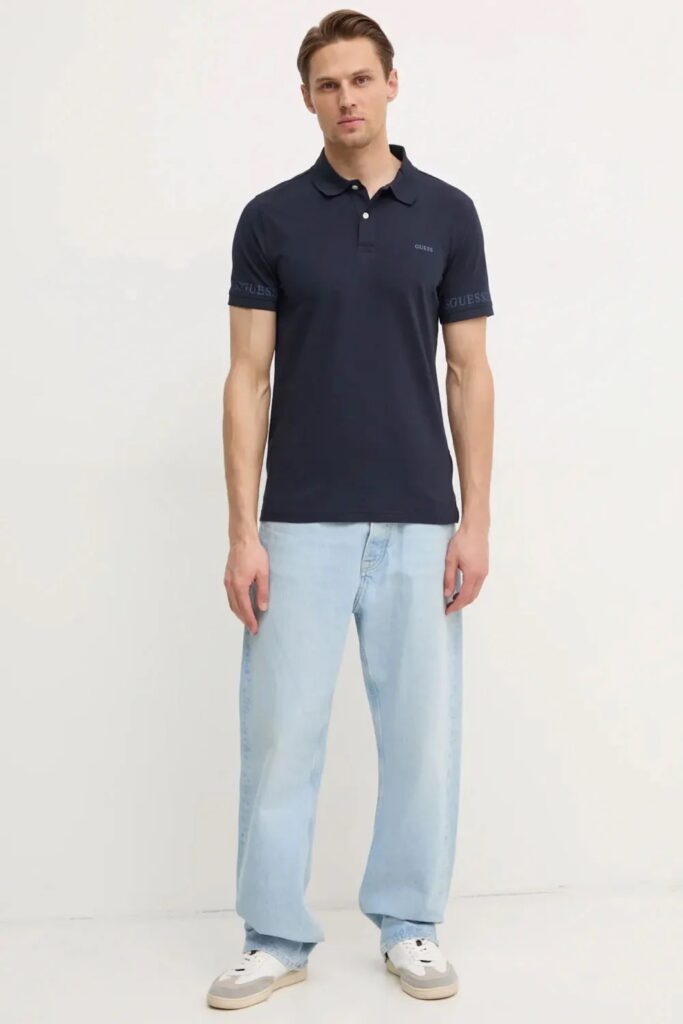 GUESS NOLAN SS POLO ΜΠΛΟΥΖΑ ΑΝΔΡΙΚΟ | BLUE