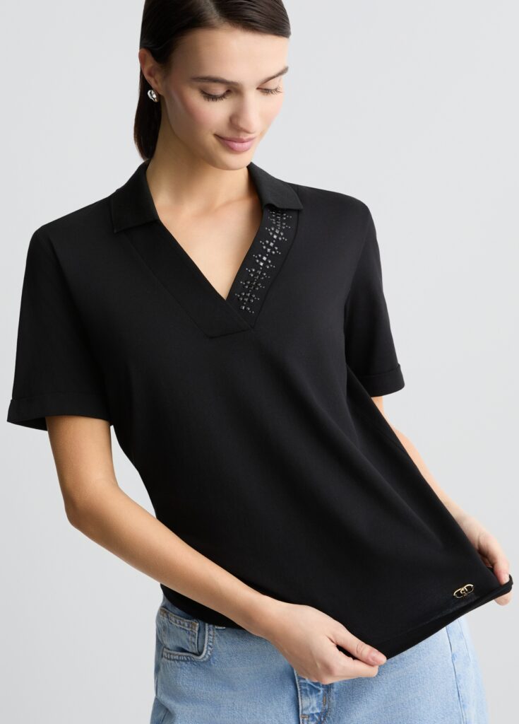 SPORT_TA5J13_T-SHIRT MODA M/C ΜΠΛΟΥΖΑ ΓΥΝΑΙΚΕΙΟ | BLACK
