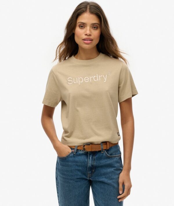 SUPERDRY EMB CORE LOGO BOXY LOOSE TEE ΜΠΛΟΥΖΑ ΓΥΝΑΙΚΕΙΑ | BEIGE