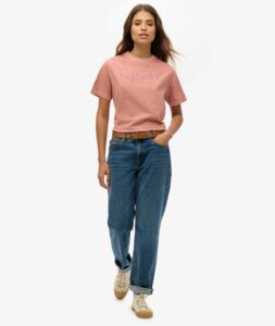 SUPERDRY EMB CORE LOGO BOXY LOOSE TEE ΜΠΛΟΥΖΑ ΓΥΝΑΙΚΕΙΑ | ROSE