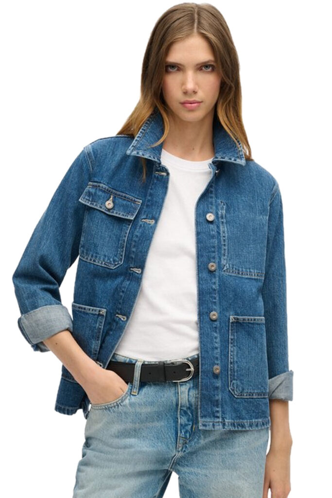 SUPERDRY DENIM CHORE JACKET ΜΠΟΥΦΑΝ ΓΥΝΑΙΚΕΙΟ | BLUE