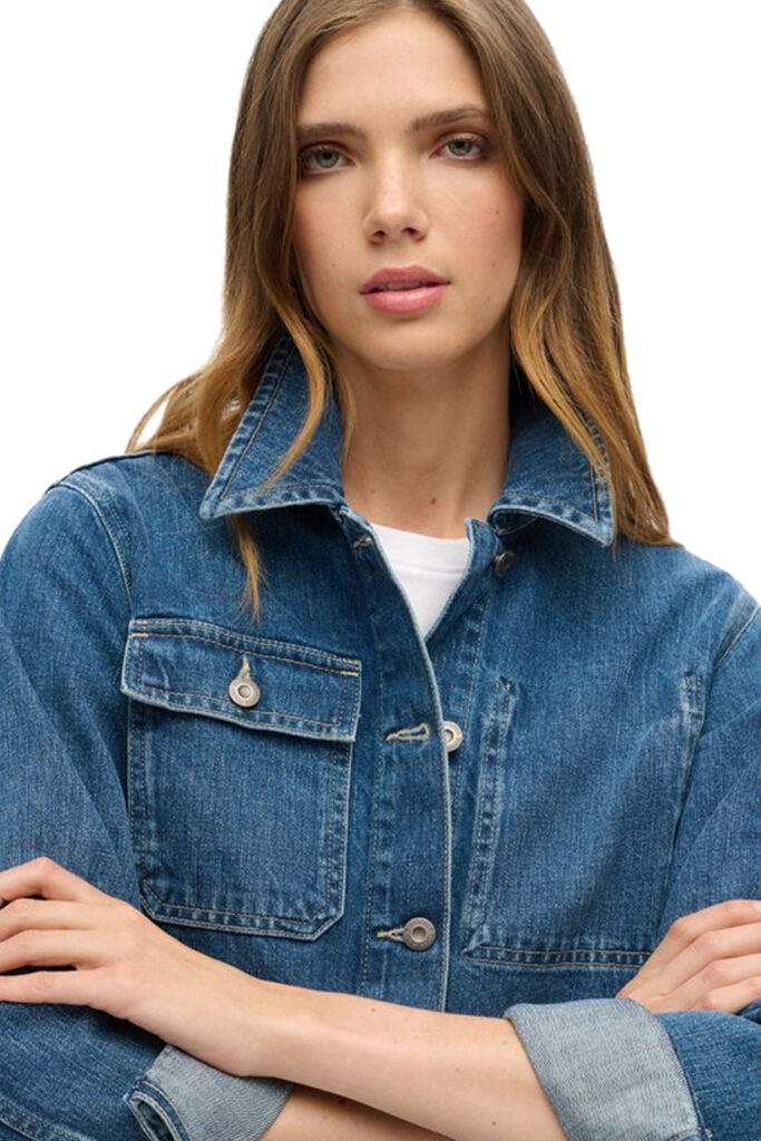 SUPERDRY DENIM CHORE JACKET ΜΠΟΥΦΑΝ ΓΥΝΑΙΚΕΙΟ | BLUE