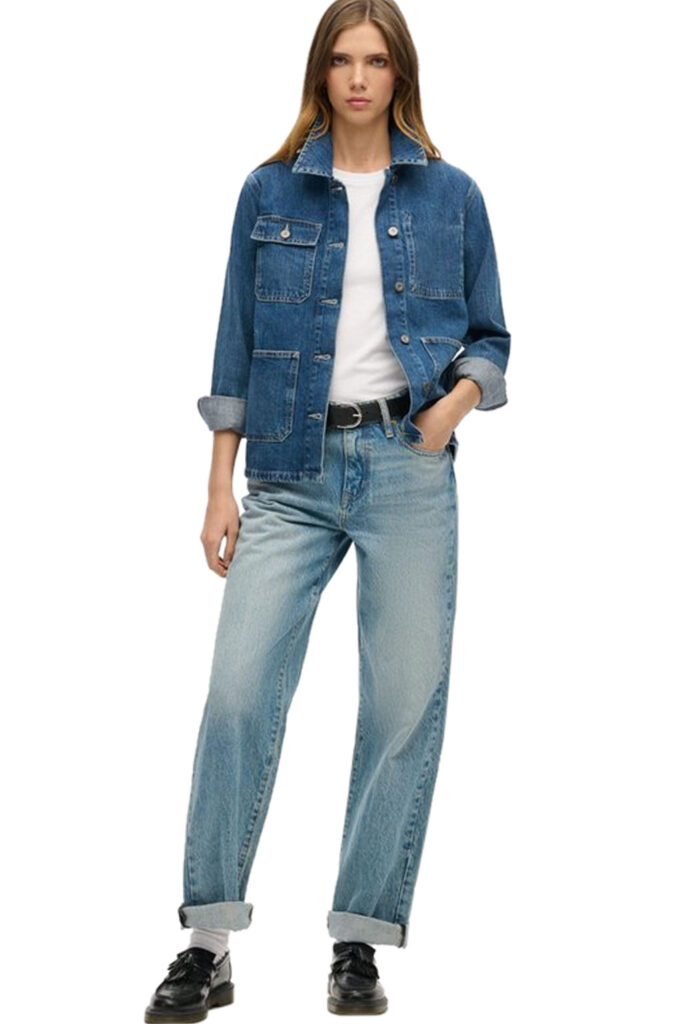 SUPERDRY DENIM CHORE JACKET ΜΠΟΥΦΑΝ ΓΥΝΑΙΚΕΙΟ | BLUE