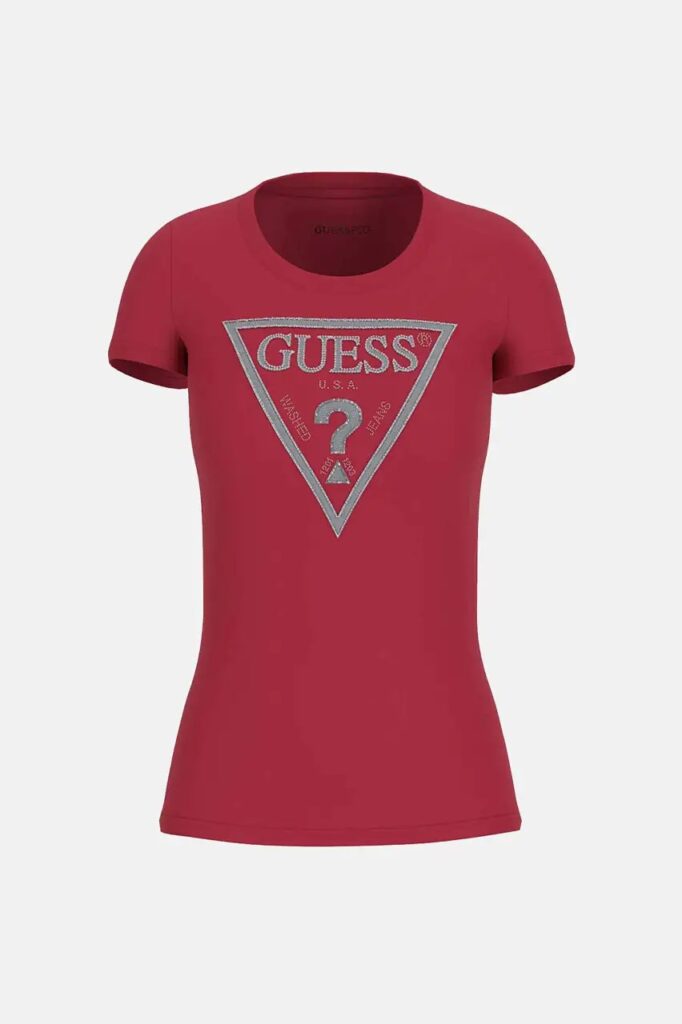 GUESS SS CN SHINY TRIANGLE TEE ΜΠΛΟΥΖΑ W5RI11J1314 | WINE