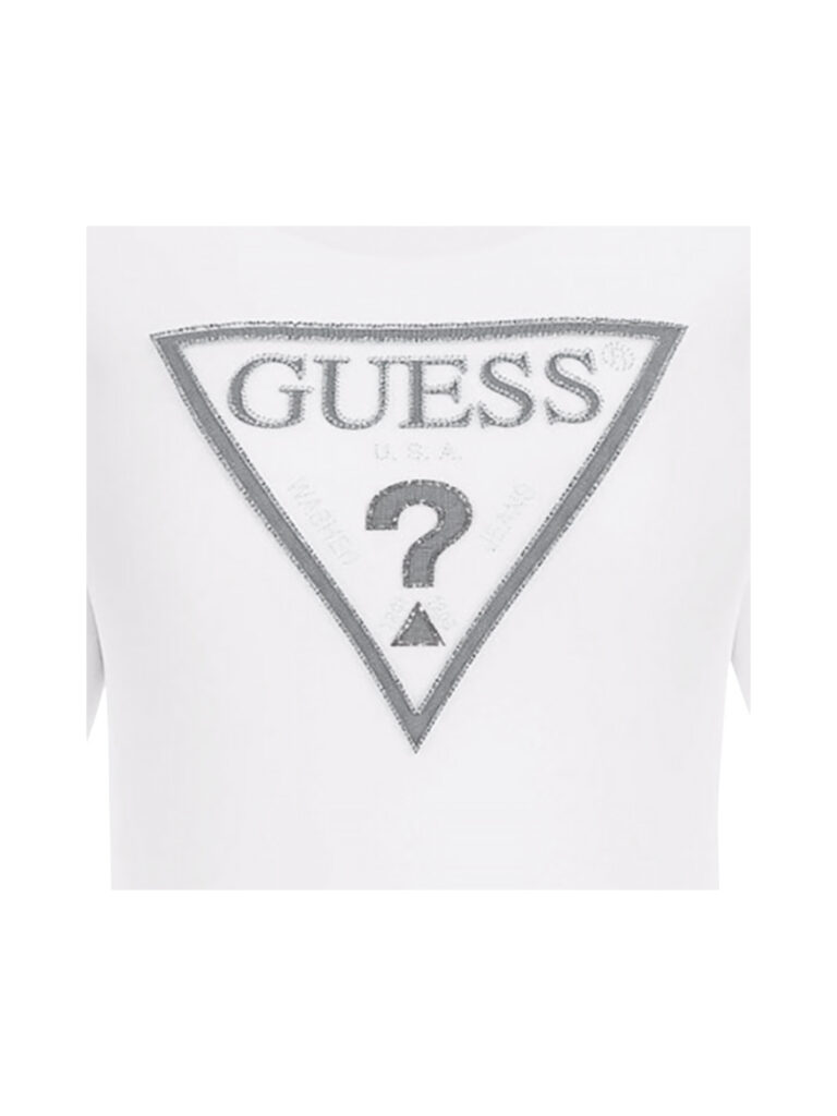 GUESS LS CN SHINY TRIANGLE TEE W5RI65J1314 | WHITE