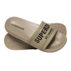SUPERDRY SH D2 SDNA CITY LUXE POOL SLIDE ΠΑΠΟΥΤΣΙ ΓΥΝΑΙΚΕΙΟ | DARK BEIGE