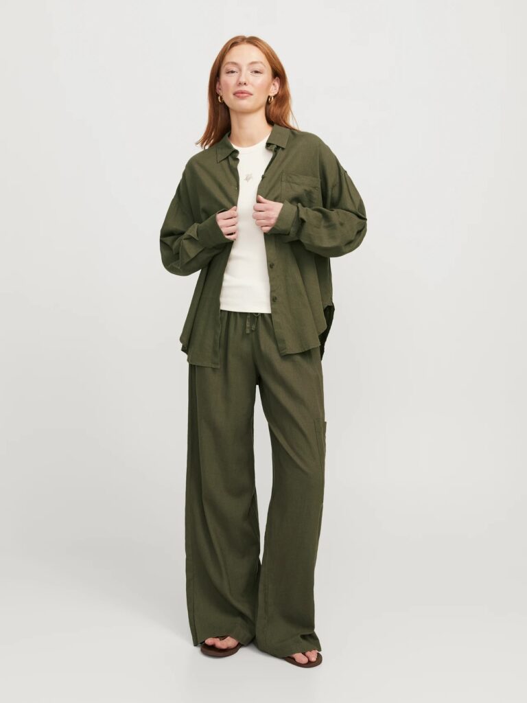 JJXX JXJAMIE BREEZE SUMMER LS SHIRT WVN SN | OLIVE