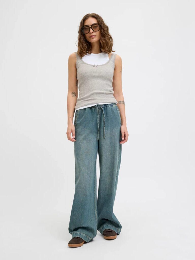 JJXX JXFAME STR LACE TOP JRS | GREY