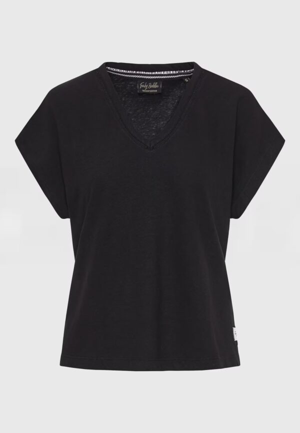 FUNKY BUDDHA ΓΥΝΑΙΚΕΊΑ ΜΠΛΟΎΖΑ ΚΟΝΤΌ ΜΑΝΊΚΙ BASIC | BLACK