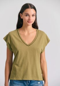 FUNKY BUDDHA ΓΥΝΑΙΚΕΊΑ ΜΠΛΟΎΖΑ ΚΟΝΤΌ ΜΑΝΊΚΙ BASIC | OLIVE