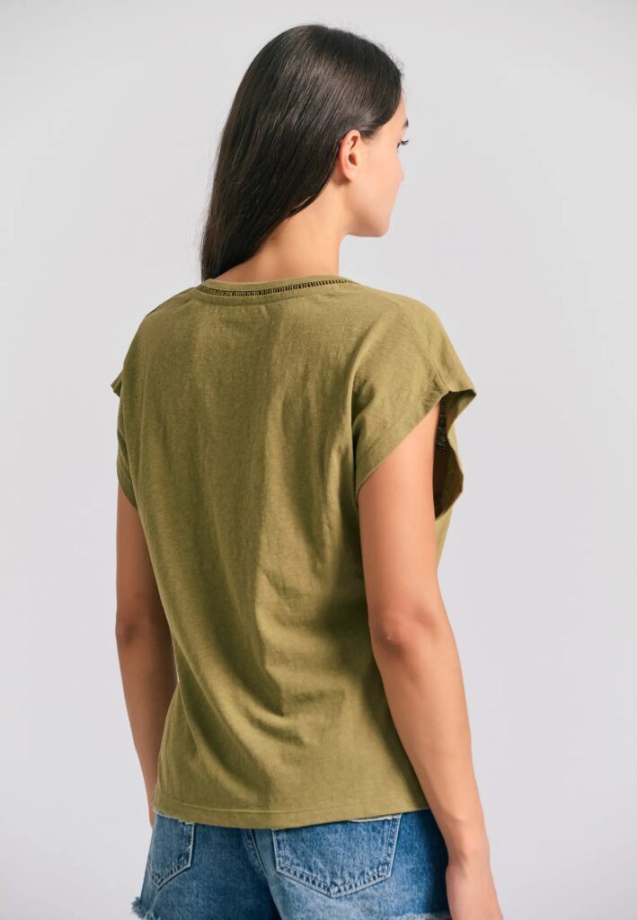 FUNKY BUDDHA ΓΥΝΑΙΚΕΊΑ ΜΠΛΟΎΖΑ ΚΟΝΤΌ ΜΑΝΊΚΙ BASIC | OLIVE