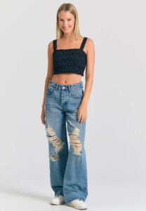 FUNKY BUDDHA ΓΥΝΑΙΚΕΊΟ CROPPED ΤΟΠ | BLACK