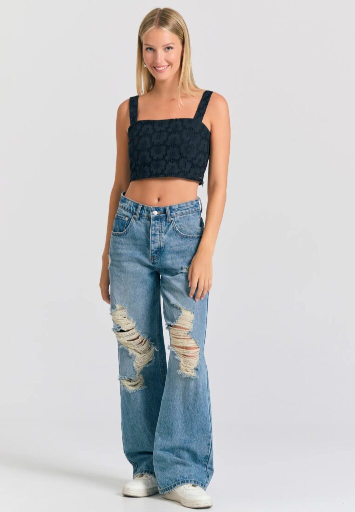 FUNKY BUDDHA ΓΥΝΑΙΚΕΊΟ CROPPED ΤΟΠ | BLACK
