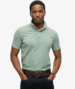 SUPERDRY D1 STUD ESSENTIAL JERSEY POLO ΜΠΛΟΥΖΑ ΑΝΔΡΙΚΟ | MINT GREEN