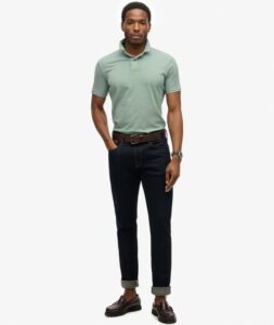 SUPERDRY D1 STUD ESSENTIAL JERSEY POLO ΜΠΛΟΥΖΑ ΑΝΔΡΙΚΟ | MINT GREEN