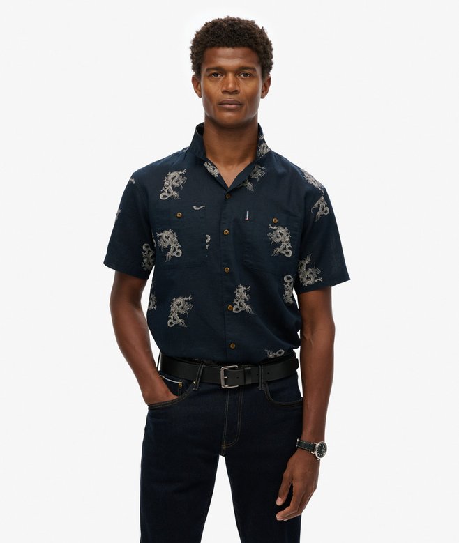 SUPERDRY STUD MERCHANT SS TEXTURED SHIRT ΑΝΔΡΙΚΟ | OFF WHITE