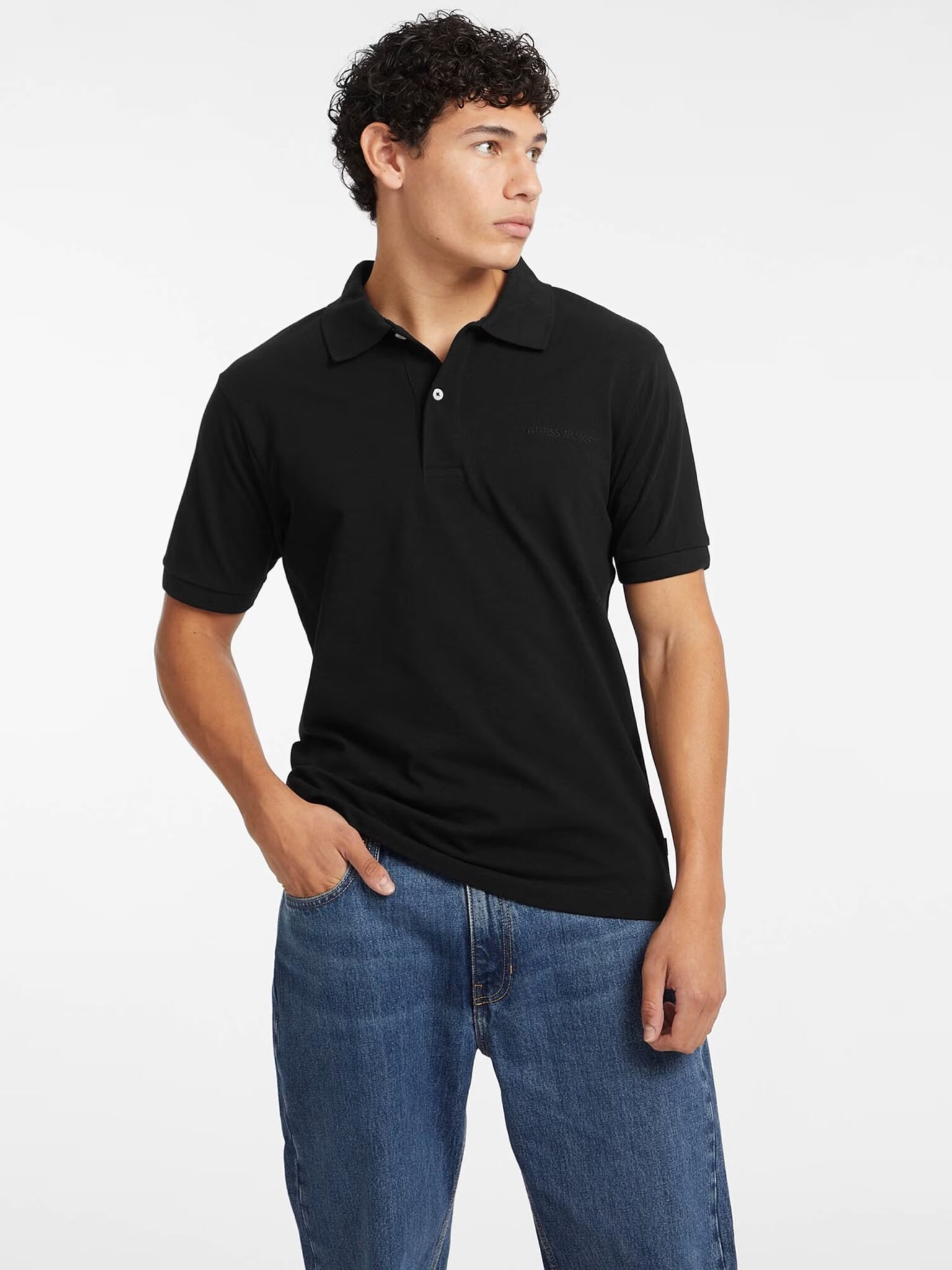 GUESS JEANS GJ SS CN BOXY EMBRO LOGO TEE ΜΠΛΟΥΖΑ ΓΥΝΑΙΚΕΙΟ | BLACK