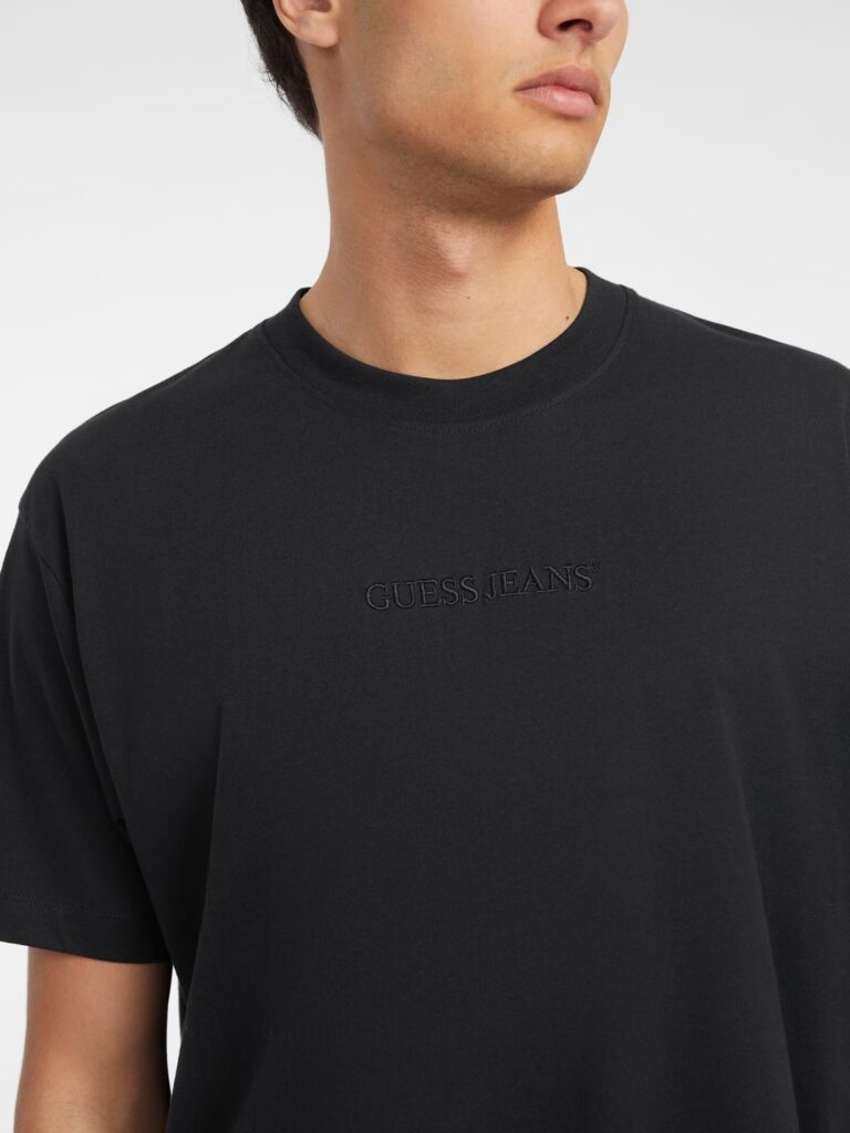 GUESS JEANS GJ SS CN OS LOGO EMB TEE ΜΠΛΟΥΖΑ ΑΝΔΡΙΚΟ | BLACK