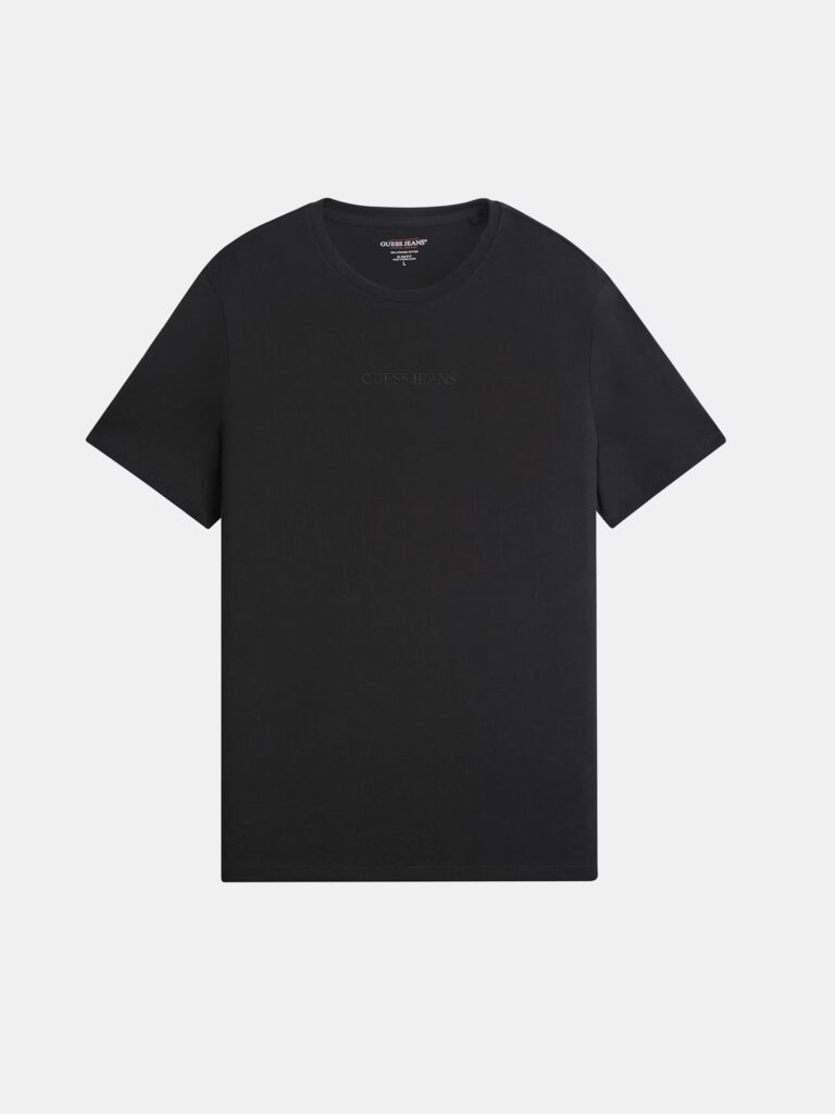 GUESS JEANS GJ SS CN OS LOGO EMB TEE ΜΠΛΟΥΖΑ ΑΝΔΡΙΚΟ | BLACK
