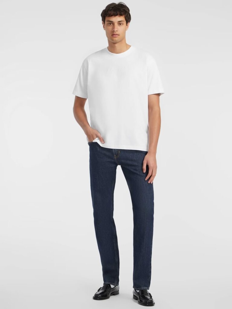 GUESS JEANS GJ SS CN OS LOGO EMB TEE ΜΠΛΟΥΖΑ ΑΝΔΡΙΚΟ | WHITE