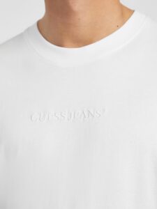 GUESS JEANS GJ SS CN OS LOGO EMB TEE ΜΠΛΟΥΖΑ ΑΝΔΡΙΚΟ | WHITE