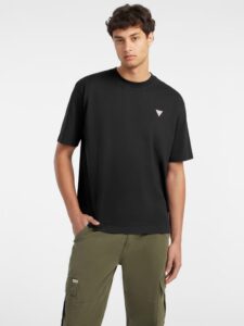 GUESS JEANS GJ SS CN OS MINI TRIANGLE TEE ΜΠΛΟΥΖΑ ΑΝΔΡΙΚΟ | BLACK