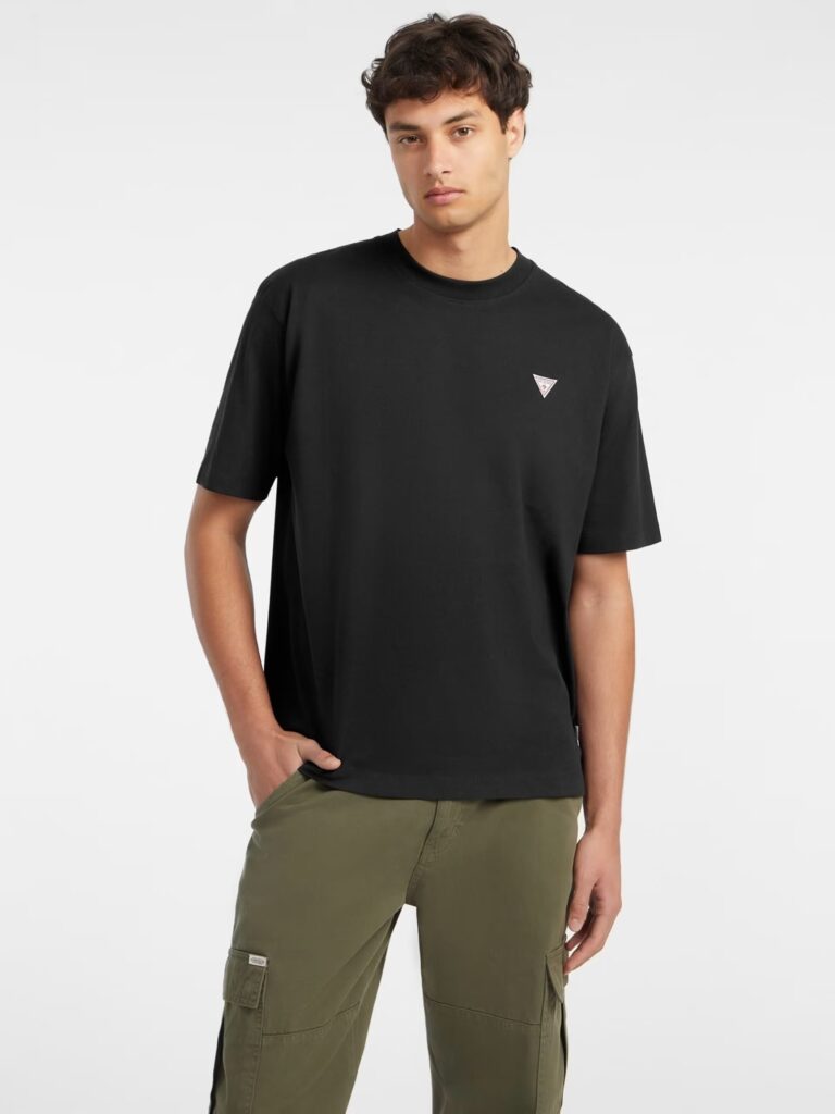 GUESS JEANS GJ SS CN OS MINI TRIANGLE TEE ΜΠΛΟΥΖΑ ΑΝΔΡΙΚΟ | BLACK