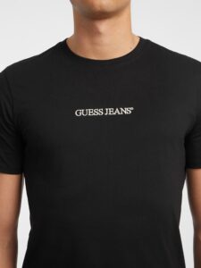 GUESS JEANS GJ SS CN SLIM LOGO EMBRO TEE ΜΠΛΟΥΖΑ ΑΝΔΡΙΚΟ | BLACK