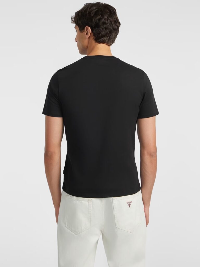 GUESS JEANS GJ SS CN SLIM LOGO EMBRO TEE ΜΠΛΟΥΖΑ ΑΝΔΡΙΚΟ | BLACK