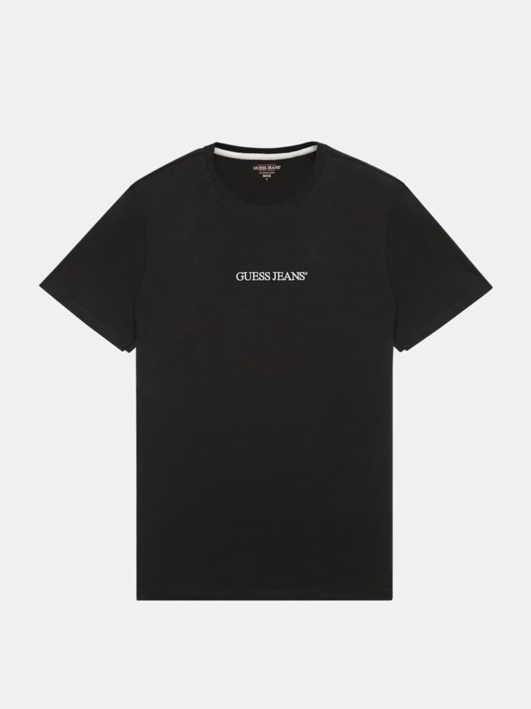 GUESS JEANS GJ SS CN SLIM LOGO EMBRO TEE ΜΠΛΟΥΖΑ ΑΝΔΡΙΚΟ | BLACK