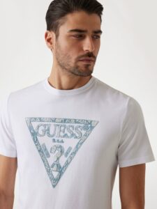 GUESS SS CN TRIANGLE TEE ΜΠΛΟΥΖΑ ΑΝΔΡΙΚΟ | WHITE