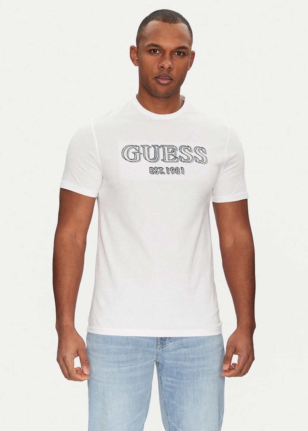 GUESS JEANS GUESS GJ SS CN REG PALM TR MID ORGANIC HEAVY | AQUA