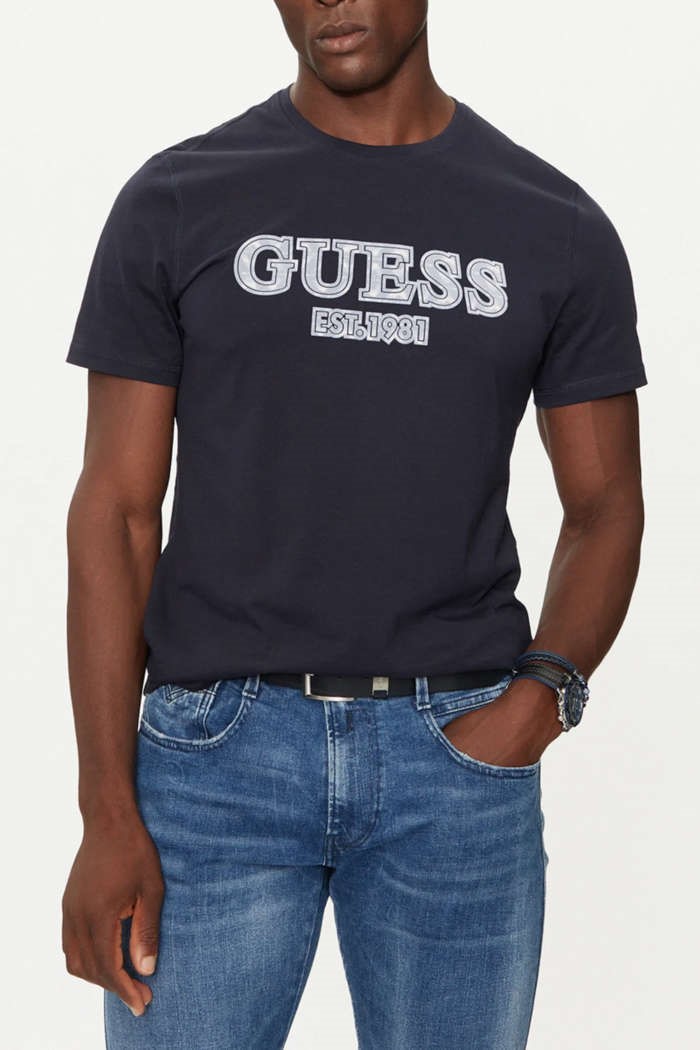 GUESS JEANS GUESS GJ SS CN REG PALM TR MID ORGANIC HEAVY | AQUA