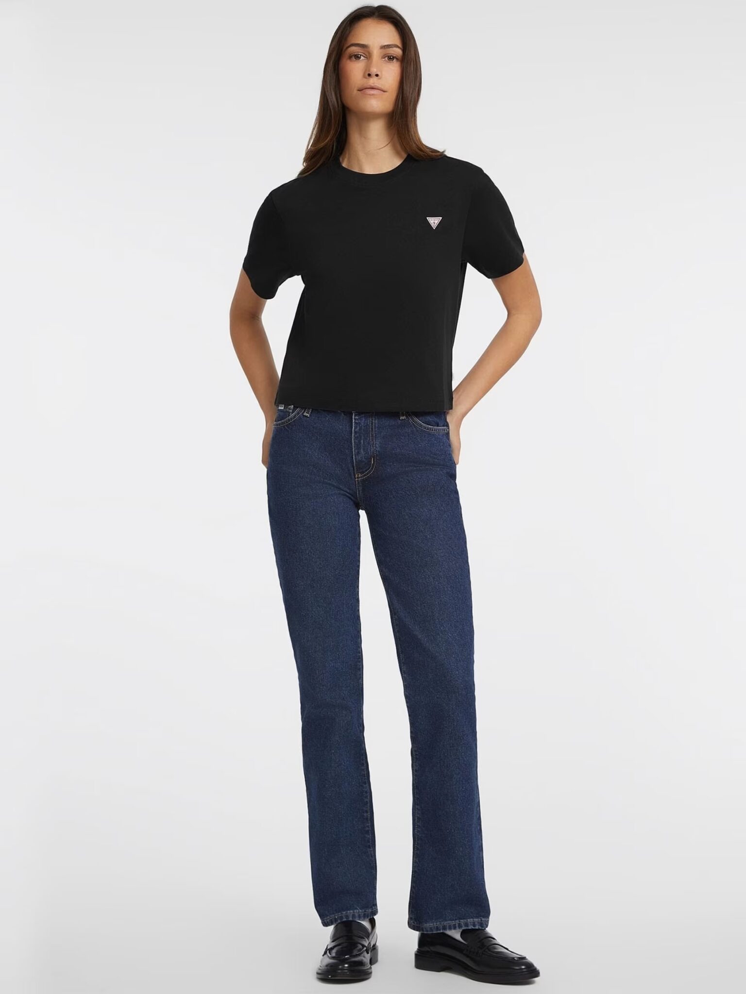 GUESS JEANS GJ SS CN BOXY EMBRO LOGO TEE ΜΠΛΟΥΖΑ ΓΥΝΑΙΚΕΙΟ | BLACK