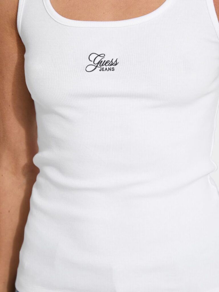 GUESS JEANS GUESS GJ TANK TOP SLIM RIB – ORG CO GUNNAR STR 215 | WHITE